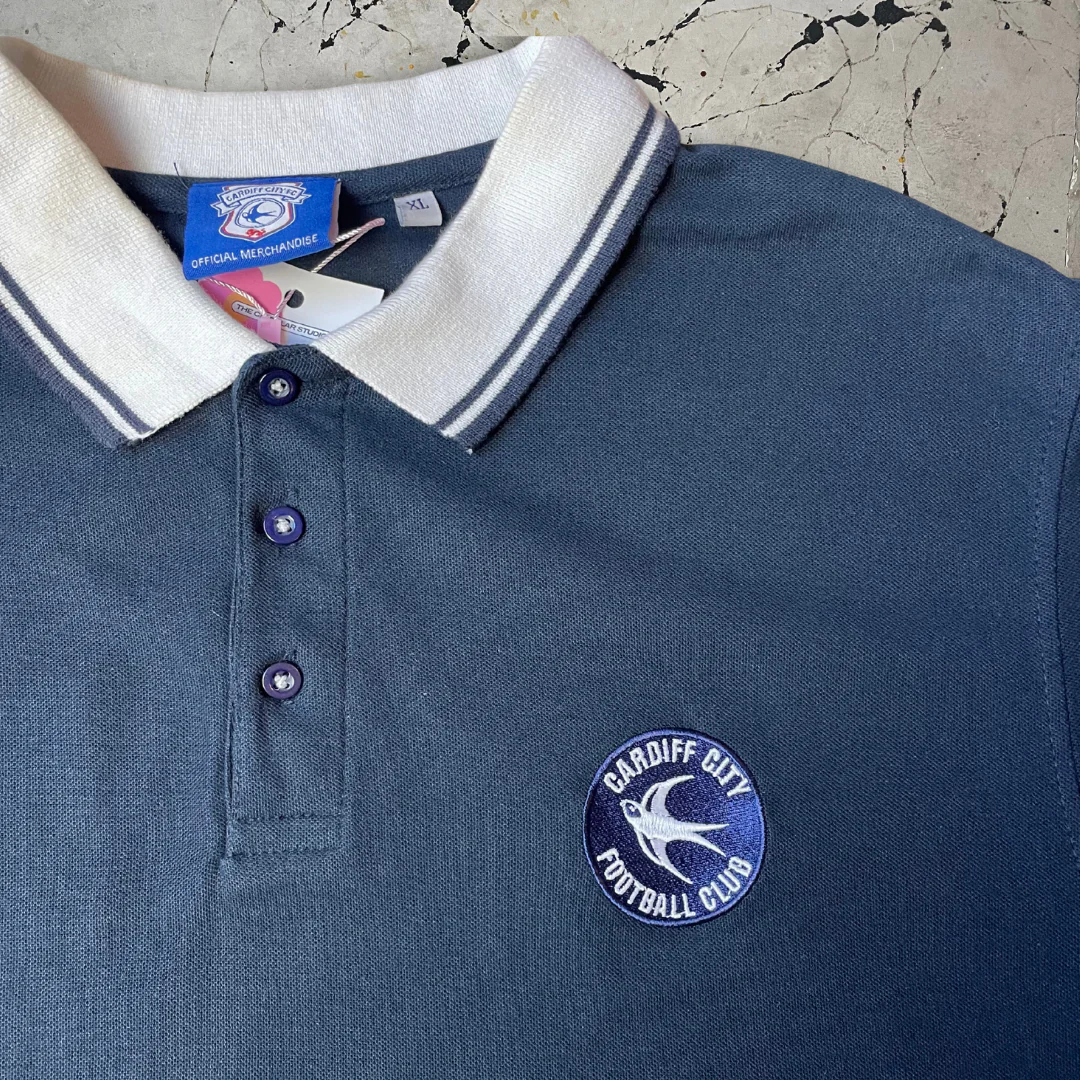 Cardiff City Retro Polo Shirt - Image 4