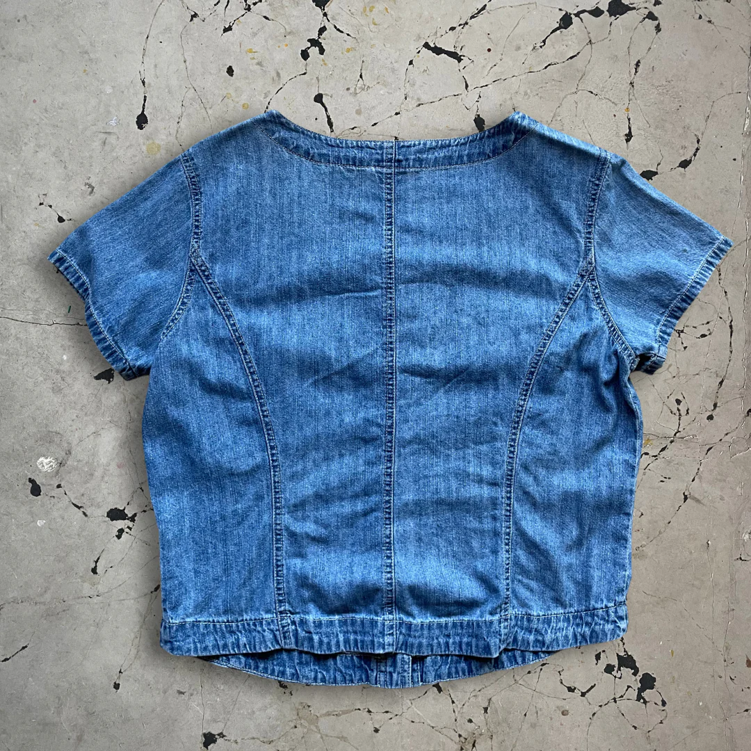 Vintage 90s Gap Short Sleeve Denim Shirt - Image 4