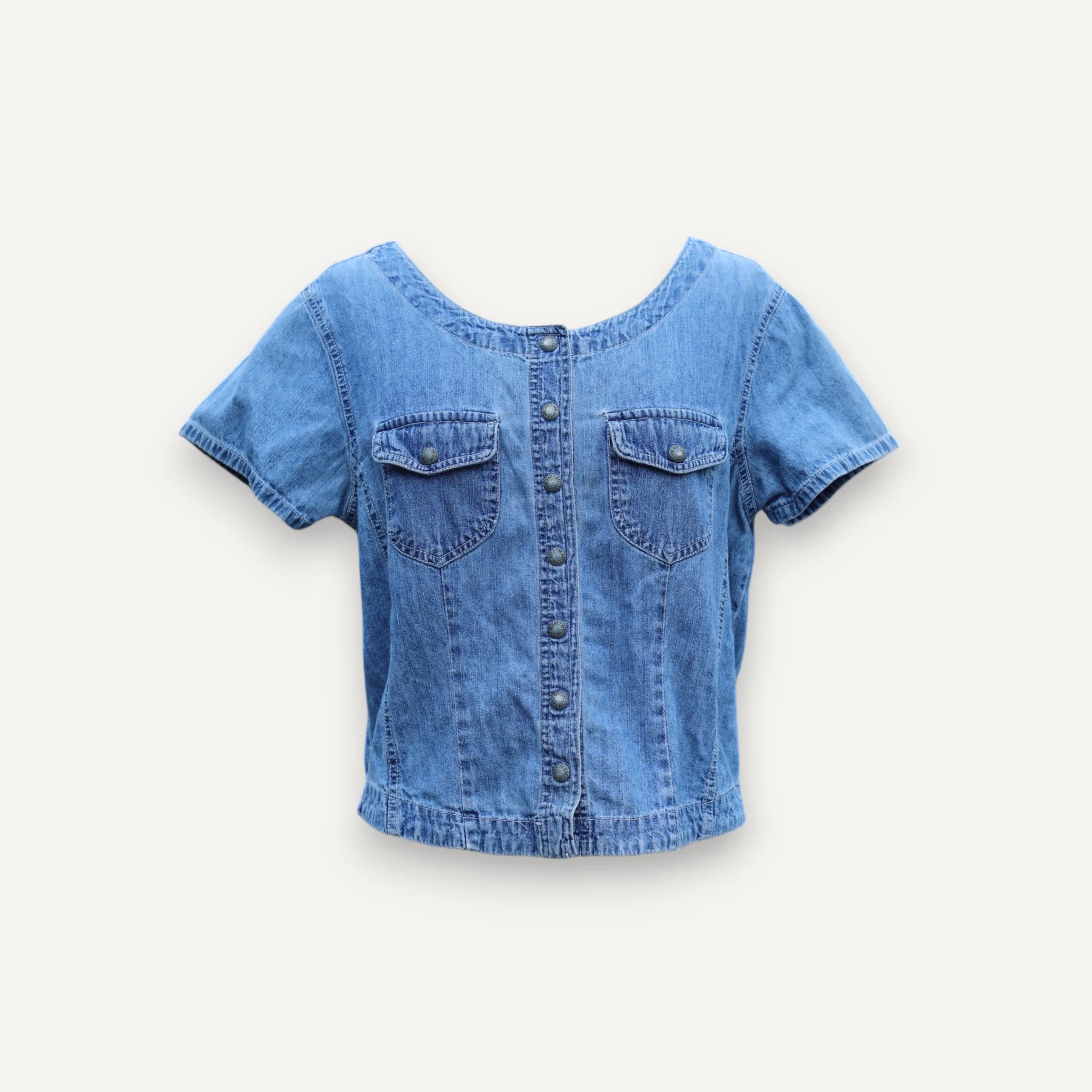 Vintage 90s Gap Short Sleeve Denim Shirt - Image 5
