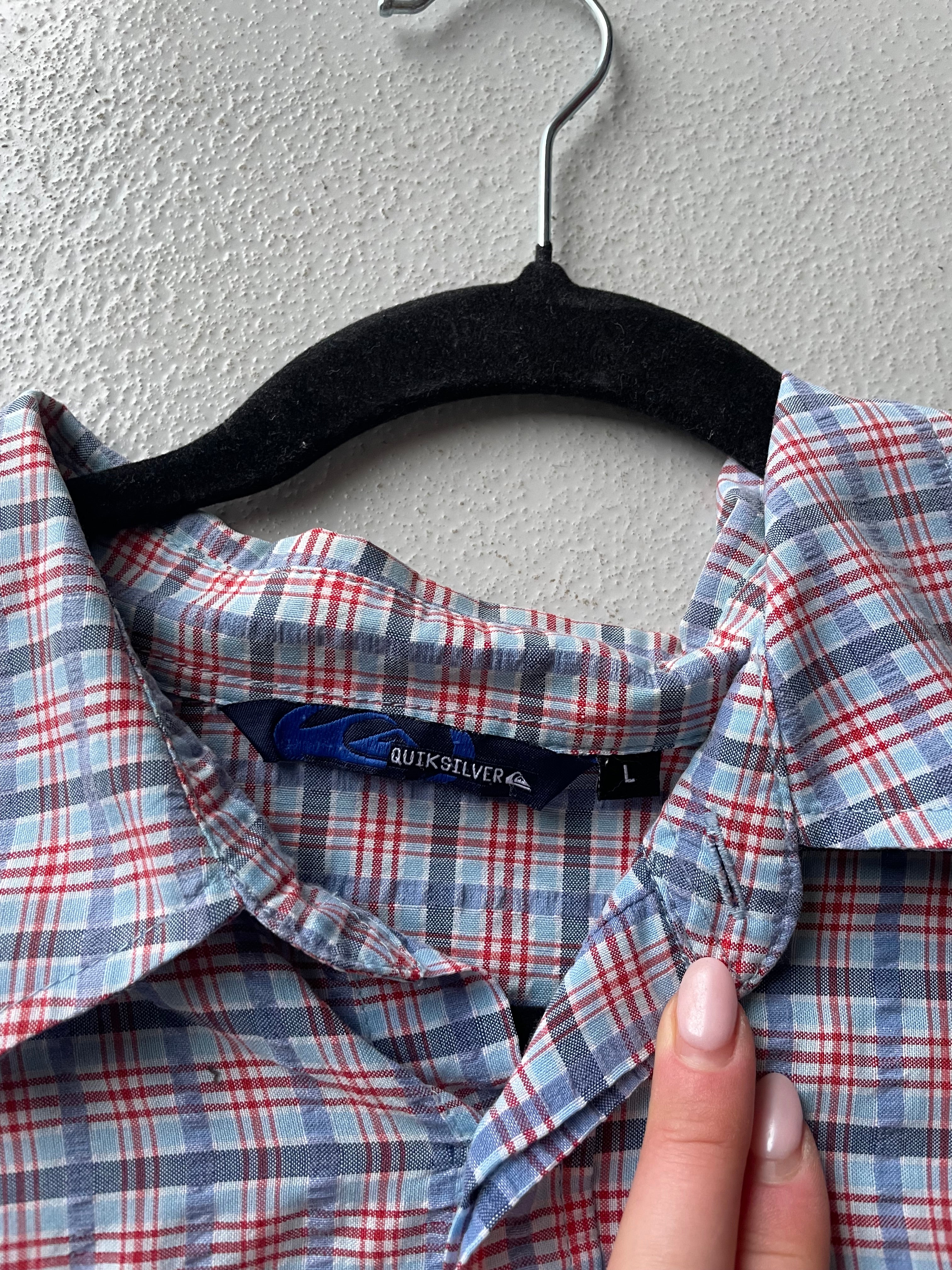 Vintage 90s Quiksilver Checked Short Sleeve Shirt - Image 4
