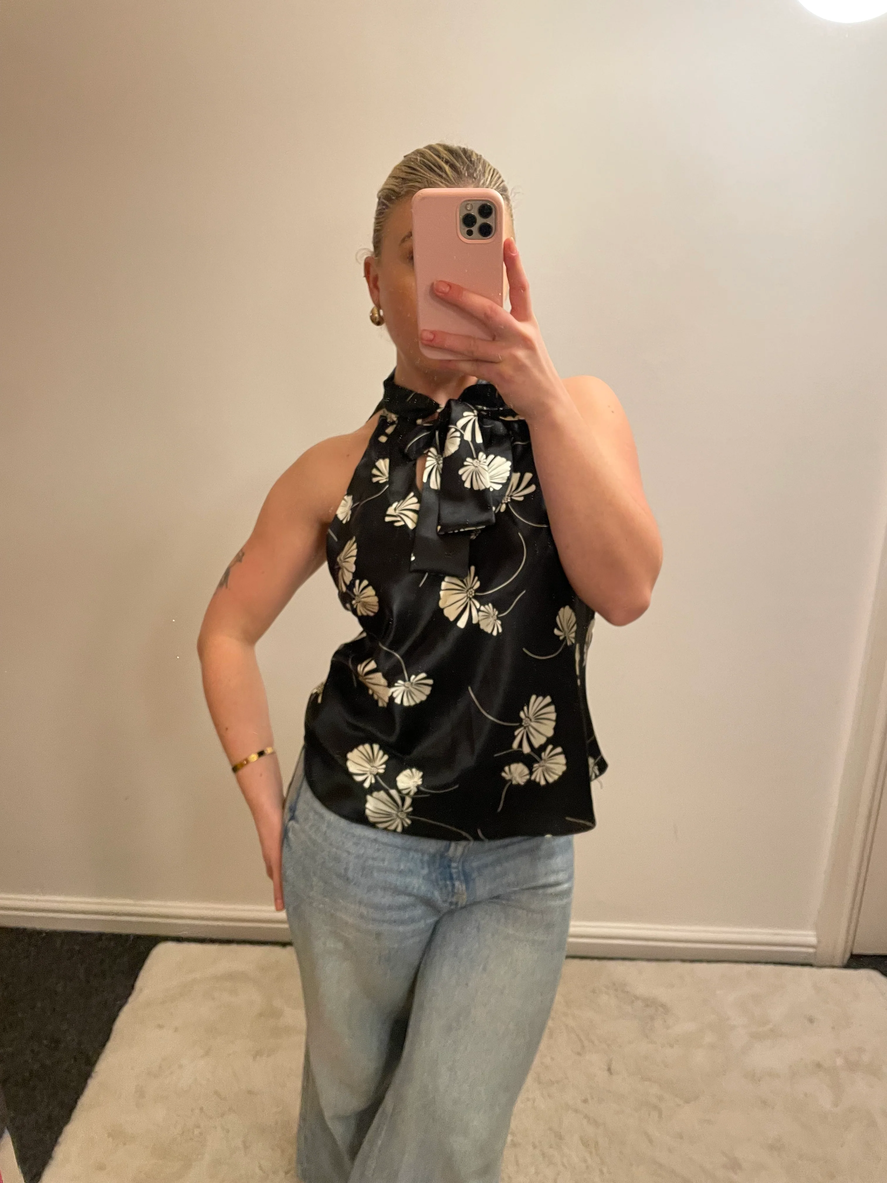 Vintage Bay Black Satin Floral Cami - Image 7