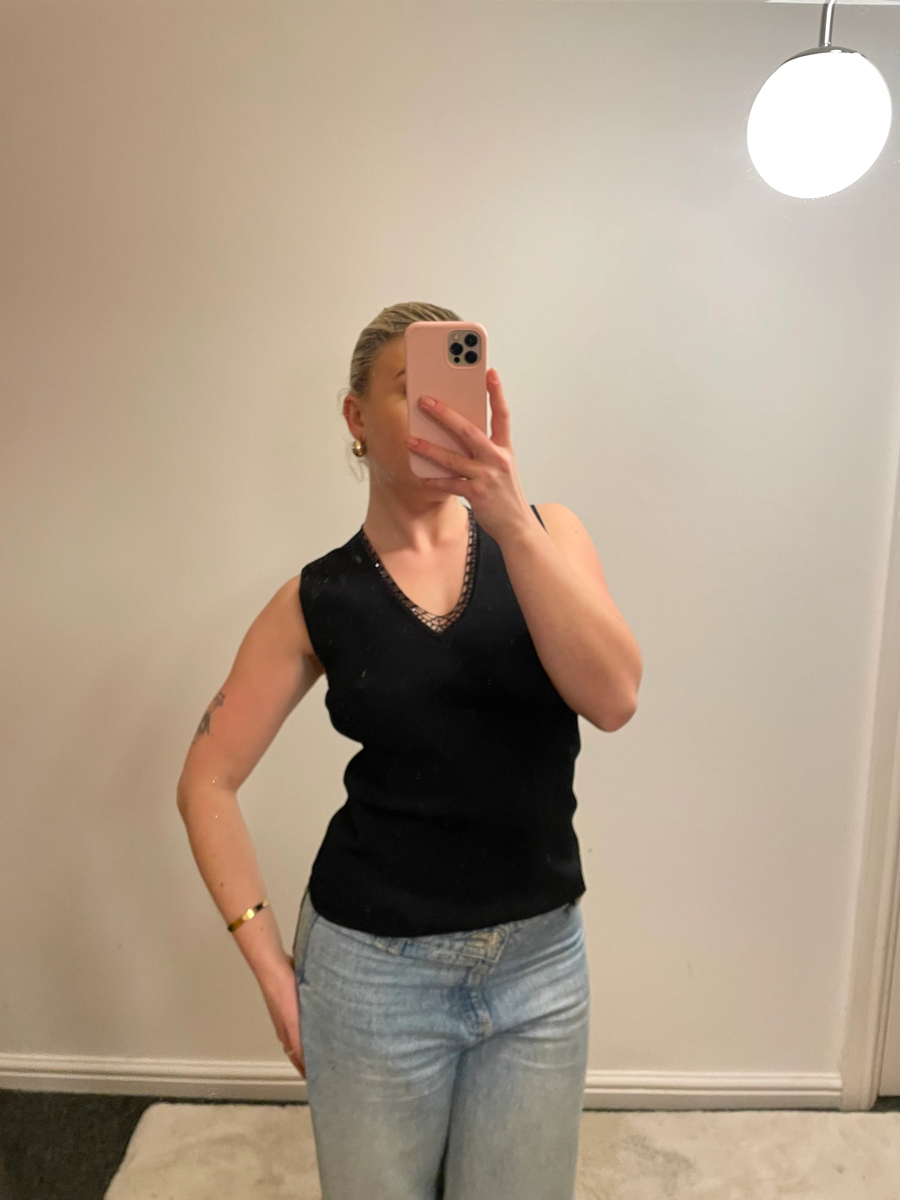 Vintage Wallis v Neck Black Cami - Image 5