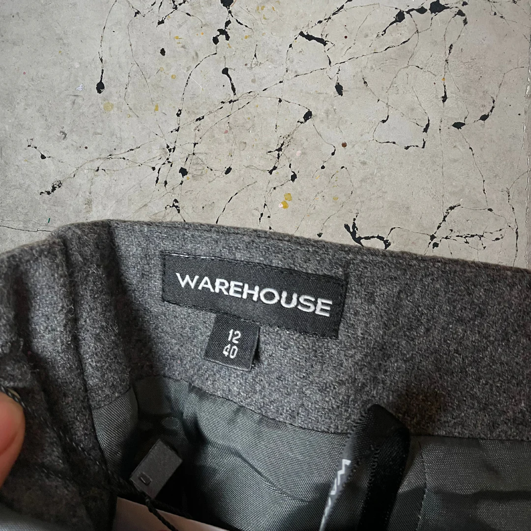 Vintage Warehouse Grey Faux Wool Pleated Mini Skirt - Image 3