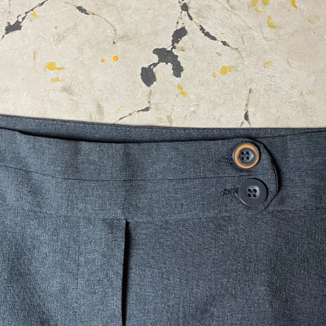 Vintage y2k 00s Low Rise Grey Tailored Trousers - Image 3