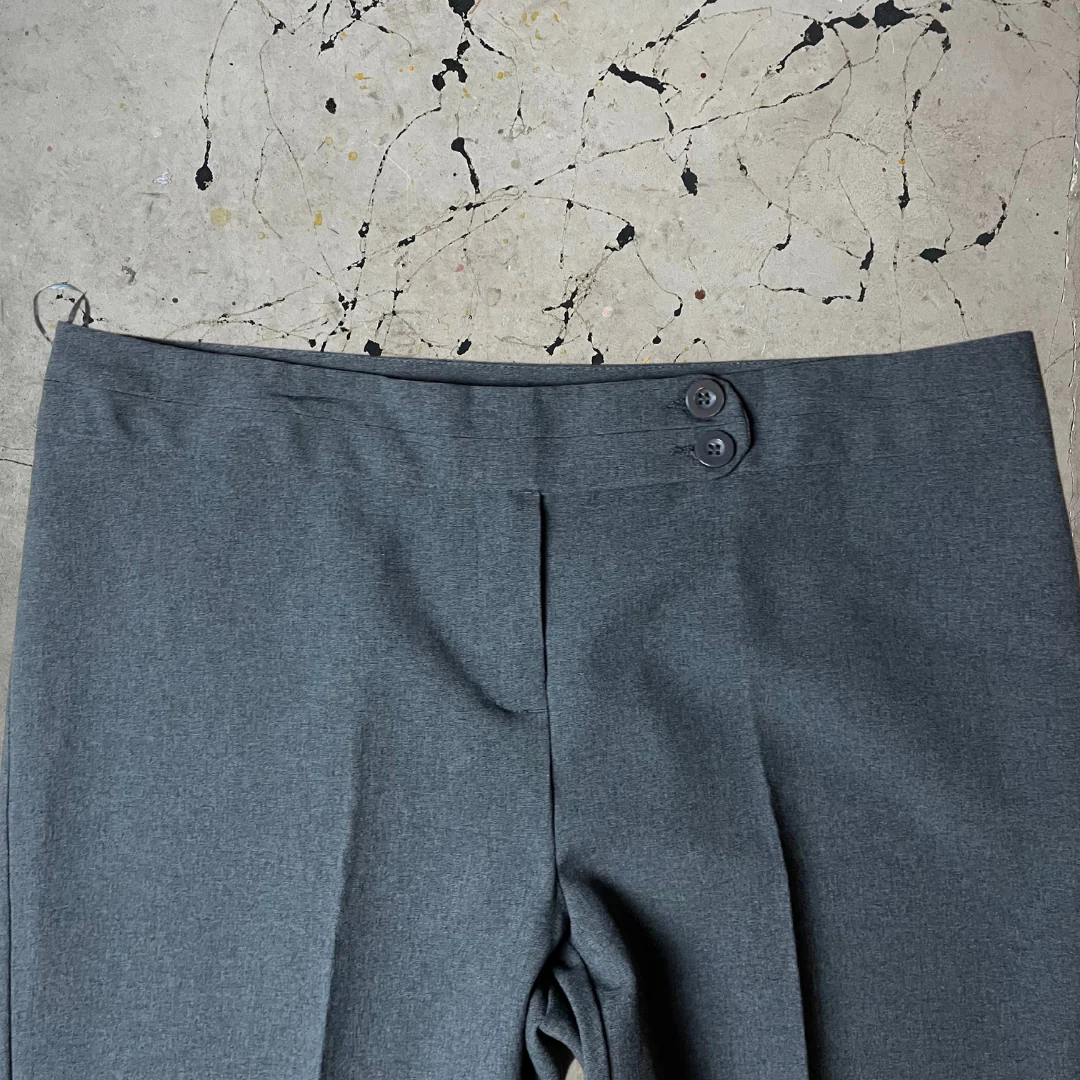 Vintage y2k 00s Low Rise Grey Tailored Trousers - Image 4
