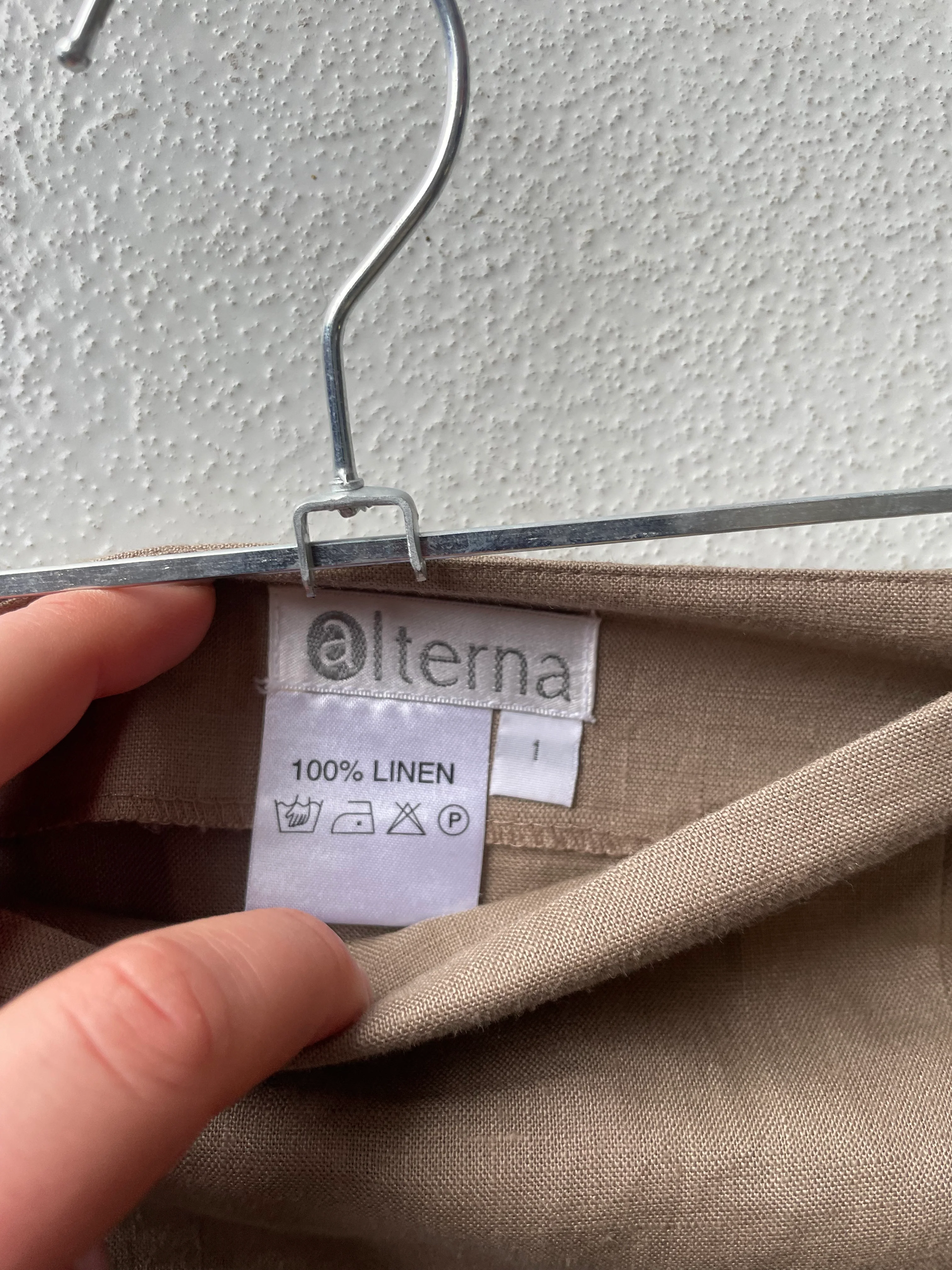 Vintage y2k Brown Linen Midi Skirt - Image 3