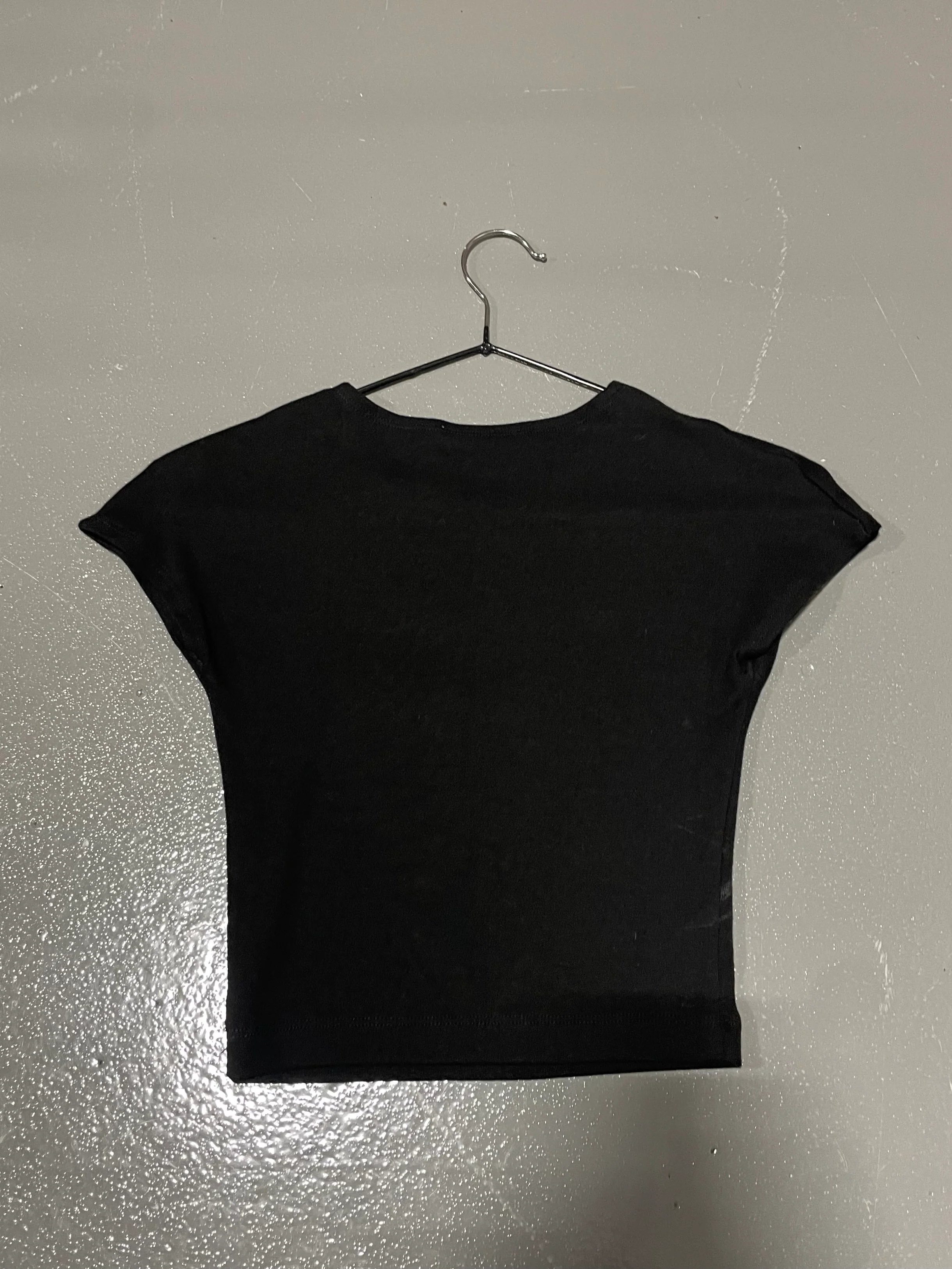 Zara Black Basic Cropped Baby Tee - Image 3